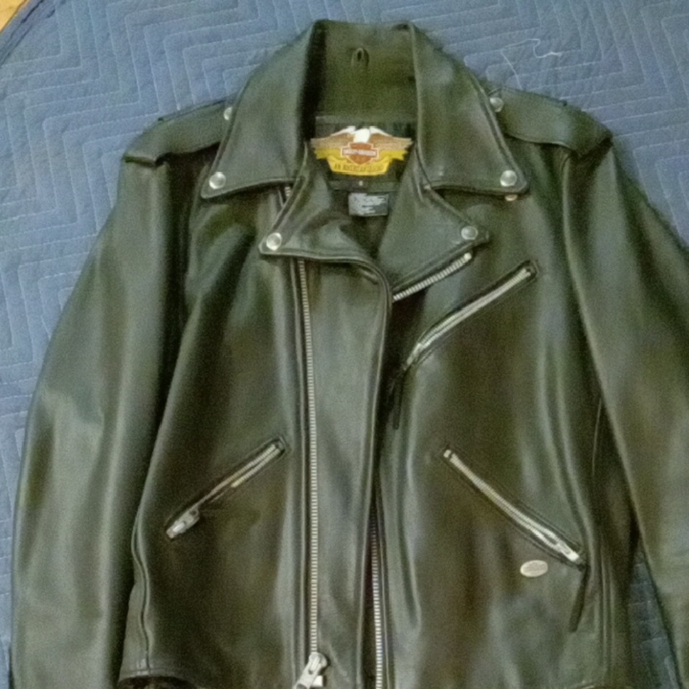 Leather motorcycle jacket